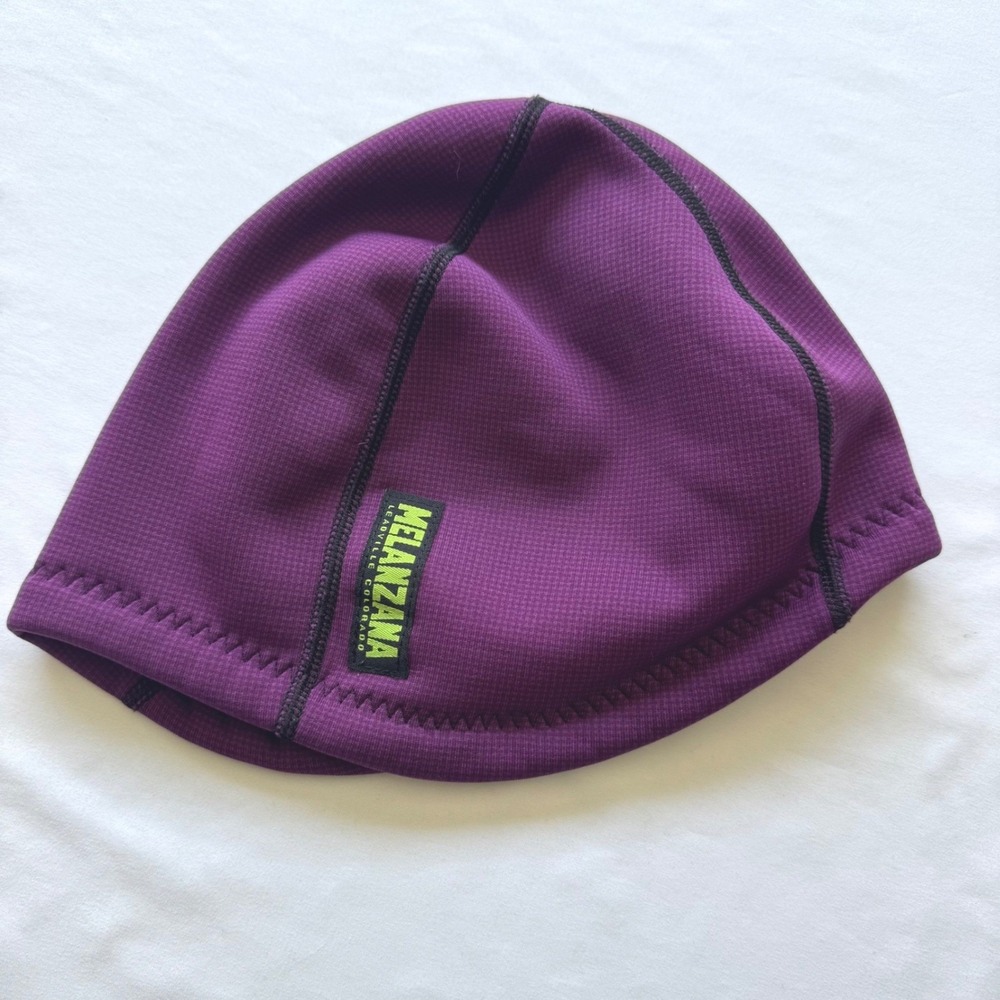 Melanzana Hard Face Fleece Beanie Skullcap Adult Size Large Purple Made in USA